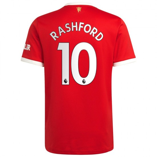 Camisola Manchester United Marcus Rashford 10 Equipamento Primeiro 2021-2022 Manga Curta